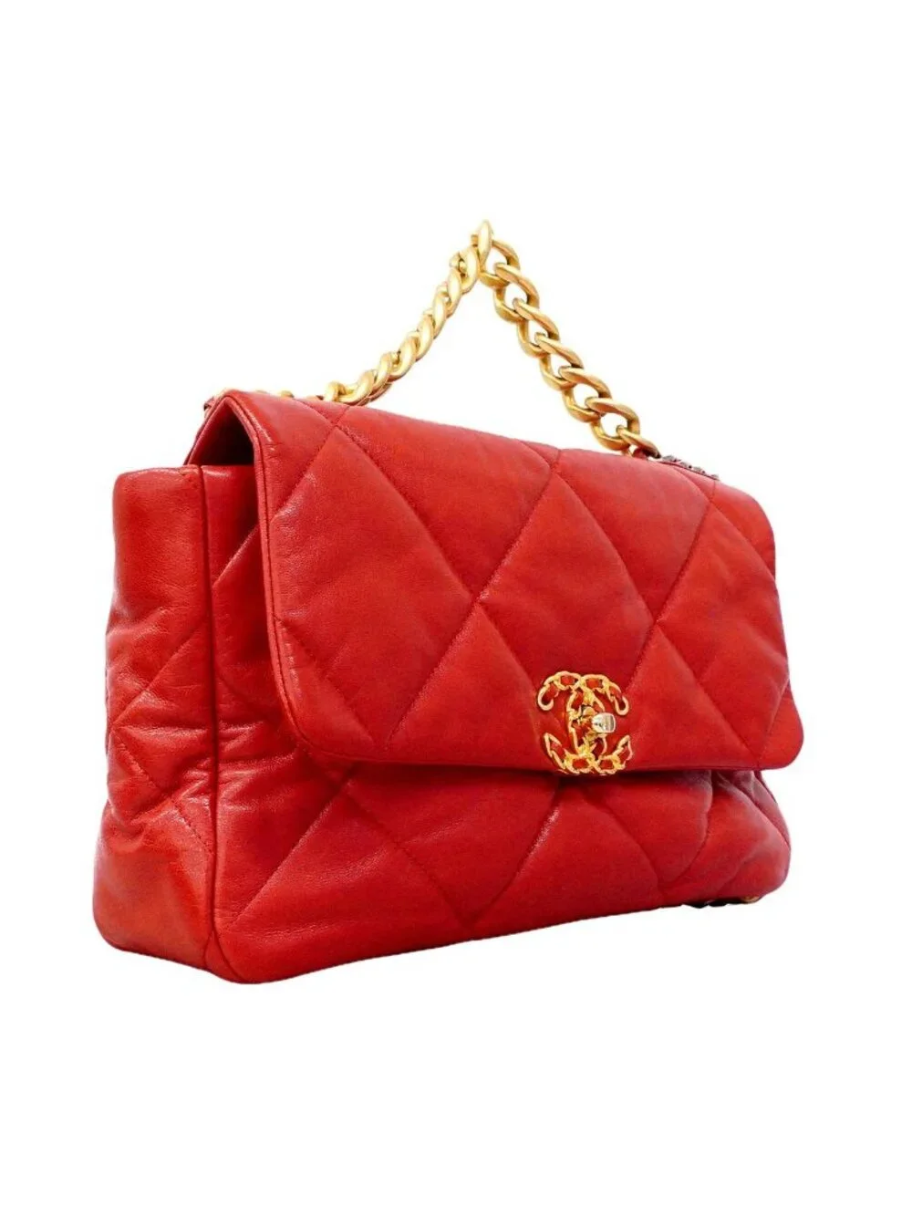 Chanel 19 Leather Red Gold 2-Way Bag